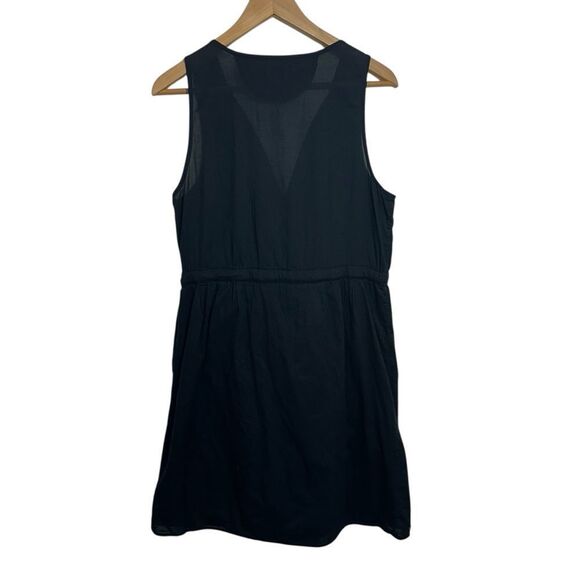 Converse Black Cotton Surplice Tie Waist Casual Summer Dress, Large - Picture 3 of 6